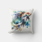 水彩コイ魚枕 クッション (正面)