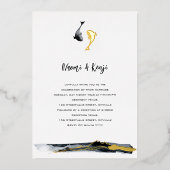 水彩コイ魚箔結婚ズ 箔招待状 (正面)