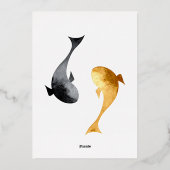 水彩コイ魚箔結婚ズ 箔招待状 (裏面)