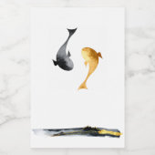 水彩コイ魚結婚のキャンドルラベル フードラベル (シングルラベル)