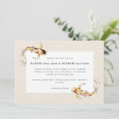 水彩コイ魚結婚式招待状 招待状 (スタンド正面)