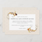 水彩コイ魚結婚式招待状 招待状 (正面/裏面)