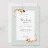 水彩コイ魚誕生会 招待状 (正面)