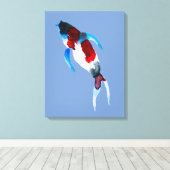 水彩コイ魚 キャンバスプリント (インサイチュ (ウッドフロア))