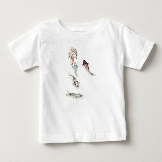 水彩コイ魚 ベビーTシャツ (正面)