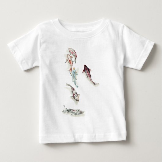 水彩コイ魚 ベビーTシャツ (正面)