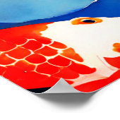 水彩コイ魚 ポスター (角)