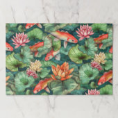 水彩コイ&ウォータリリーティアウェイランチョンマット ペーパーパッド (正面)