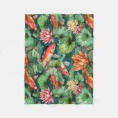 水彩コイ&スイリーフリースブランケット フリースブランケット (正面)