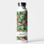 水彩コイ&睡蓮の名前ウォーターボトル ウォーターボトル (左面)