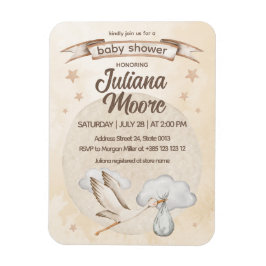 水彩コウノトリ赤ちゃんシャワー マグネット