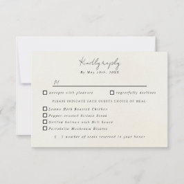 水彩コスモスの花のRSVP食事選択 出欠カード