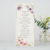 水彩コスモス花の結婚式プログラム 招待状 (スタンド正面)