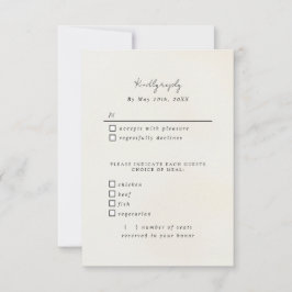 水彩コスモス花RSVP食事の選択肢 出欠カード