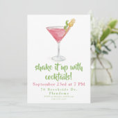水彩コスモポリタン シェイク イット アップ ウィズ カクテル 招待状 (スタンド正面)
