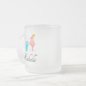 水彩コックテイルマルガリータパターン名前 フロストグラスマグカップ (正面左)