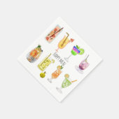 水彩コックテイル おしゃれパーティー お祝い 白 スタンダードカクテルナプキン (角)