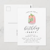 水彩コックテイル ミニマリスト バースデーパーティー ポストカード (正面/裏面)