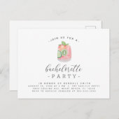 水彩コックテイル ミニマルな女友達とのパーティー ポストカード (正面/裏面)