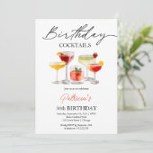水彩コックテイル 誕生日招待状 招待状 (スタンド正面)