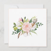 水彩コットン ブラッシュ ローズ Save the Date 招待状 (裏面)