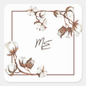 水彩コットン モノグラム ウェディング封筒シール スクエアシール (正面)