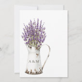 水彩コットン ラベンダー カントリー ウェディング 招待状 (裏面)
