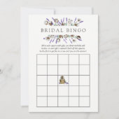 水彩コットン ラベンダー ブライダルシャワー ビンゴ 招待状 (正面)
