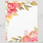 水彩コテージガーデンバラスクラップブック紙 (正面/裏面)