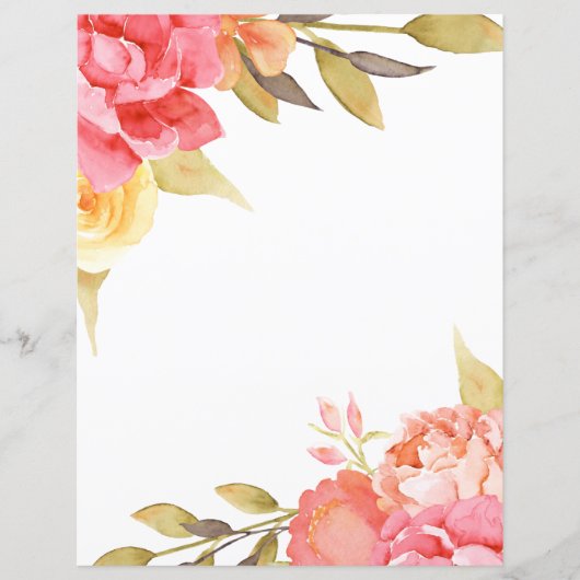 水彩コテージガーデンバラスクラップブック紙 (正面)