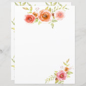 水彩コテージガーデンバラスクラップブック紙 (正面/裏面)