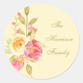 水彩コテージガーデンバラスクラップブック ラウンドシール