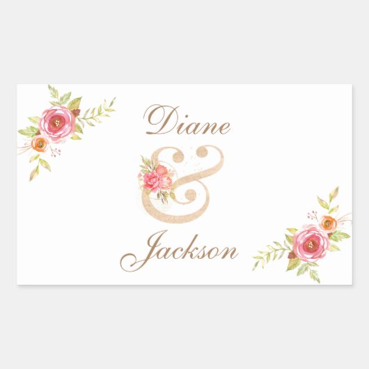 水彩コテージガーデンバラスクラップブック 長方形シール (正面)