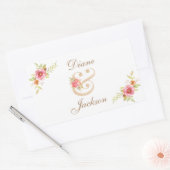 水彩コテージガーデンバラスクラップブック 長方形シール (封筒)