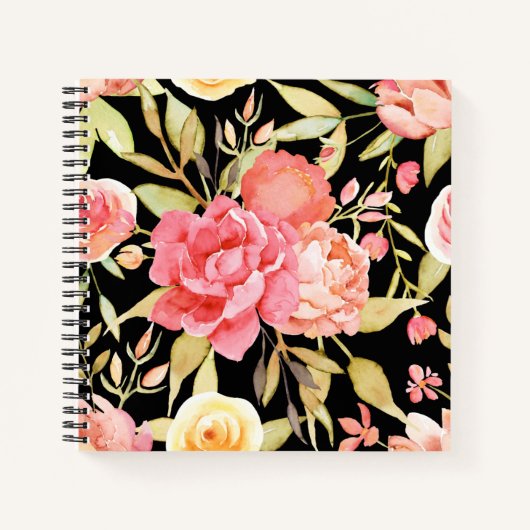 水彩コテージガーデンバラ ノートブック (正面)