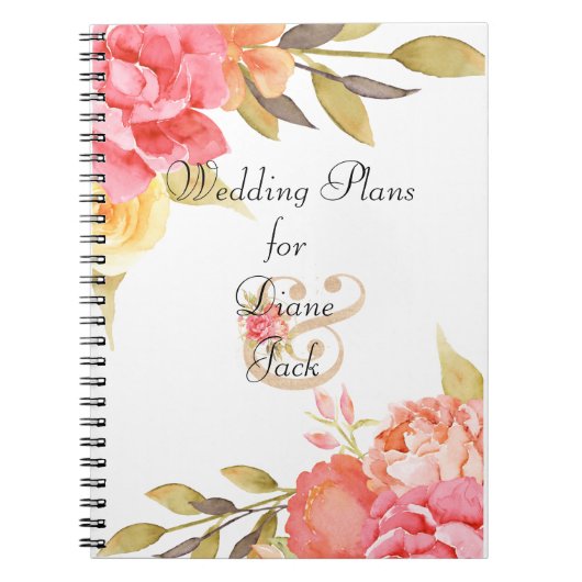 水彩コテージガーデンバラ ノートブック (正面)