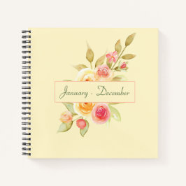 水彩コテージガーデンバラ ノートブック