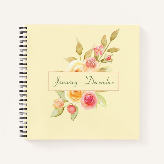 水彩コテージガーデンバラ ノートブック (正面)