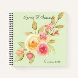 水彩コテージガーデンバラ ノートブック