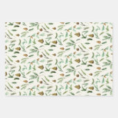 水彩コテージクリスマス ラッピングペーパーシート (正面3)