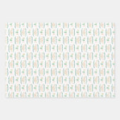 水彩コテージクリスマス ラッピングペーパーシート (正面)