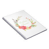 水彩コテージリースのガーデンバラ ノートブック (右側)
