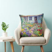 水彩コテージ庭園 – 花が咲き誇る クッション (椅子)