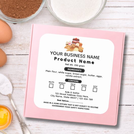 水彩コテージ法食品ラベルのシール スクエアシール