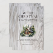 水彩コテージ素朴木材 シーズンカード (正面/裏面)