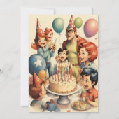 水彩コミックお誕生日シーン(ユーモア) 招待状 (裏面)