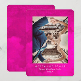 水彩コルクス ピンク ペガサス クリスマス カード