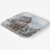 水彩コロッセオ ローマ イタリア 紙皿 アート (傾斜あり)