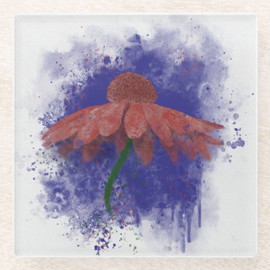 水彩コンフロアー ガラスコースター (正面)