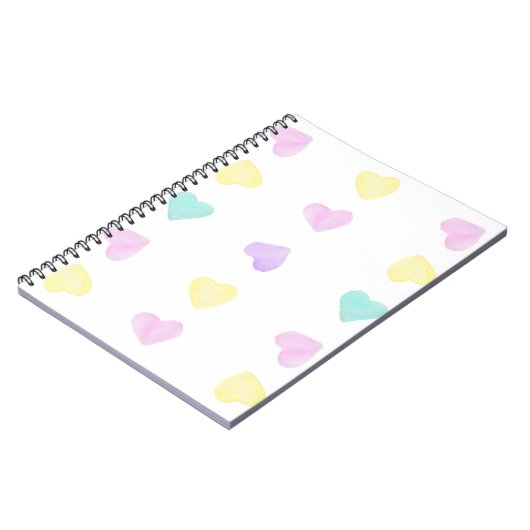 水彩コンボハーツラージパターンノートブック ノートブック (左側)